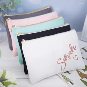 Cosmetic Bags Wholesale Custom Blank Plain Toiletry Pouch Canvas Makeup Bag Cotton