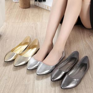 Casual Shoes Tailor-made Ladies 2024 Silver Flat Heel Women Commuter Simple Single Women's Small Size 33 34 42 43