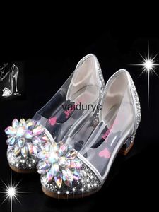 Сандалии, модные туфли Золушки с яркими бриллиантами, туфли принцессы для девочек на высоком каблуке, H24229