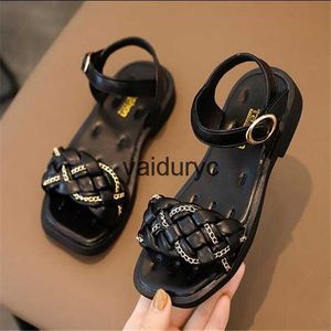 Sandaler Fashion Kids Girls Weave Princess Shoes Summer New Style Gladiator Sandal Ldren Ankel Strap Roma Beach Shoeh24229