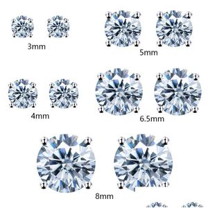 Stud 3/4/5/6/7/8/9/10/11Mm Diamond Passed Test Moissanite Earrings Studs Charm Jewelry S925 Sier For Men And Women Drop Delivery Dhpzn