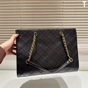 FLMING Designer Bag Cor Sólida Letra Em Relevo Logo Tecido Corrente Aberta Napa Couro Tote Bags Sacos De Compras Bolsa De Um Ombro Feminino Clássico Preto