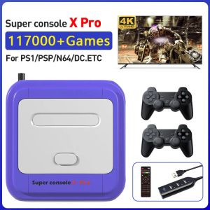 Consoles Super Console X Pro Game Console Suitable For PSP/PS1/N64/DC .ETC Builtin 117000+ Classic Games, Four Colors For You To Choose