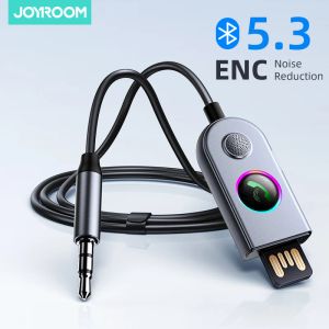 Lautsprecher Joyroom Bluetooth Aux -Adapter Verbesserung des drahtlosen Auto Bluetooth -Audioempfängers USB 3,5mm Jack Music Micsfree Auto Lautsprecher