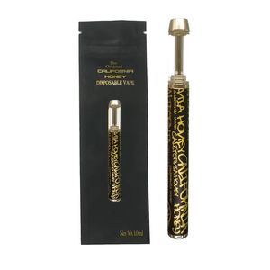 100% Califórnia Mel Descartável Vape Pen Vazio E Cigarros 1ml Ouro Cerâmica Atomizadores 400mAh Bateria Recarregável Ecig Cartuchos de Óleo Grosso Pacote de bolo