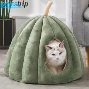 Mattor Bekväm kattbädd Pet Soving Bed Basket For Cats Plush Pet Tält Cave Bed Cozy