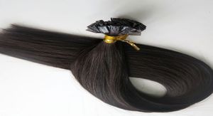 200g 1set200strands platt spets hårförbundna keratinhårförlängningar 18 20 22 24 tum 1Boff Black Brasilian Indian Remy Human HA6885564