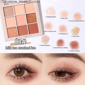 Eye Shadow Nine square grid eye shadow transparent sequins glitter pearl eye shadow palette makeup Korean cosmetics toolsQ240229