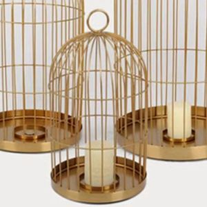 Nests 1PCS European style iron decorative bird cage wedding window bird cage candlestick decoration photography props