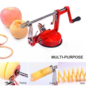 Verktyg 3 i 1 Fruit Peeler Slic Machine Creative Apple Peeler Corer Rostfritt stål med sugbas för hushållskök