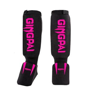 Pink Cotton Boxing Shin Guards MMA Instep Ankle Foot Protection TKD Kickboxing Pad Muay Thai Training Leg Support Protectors 240226