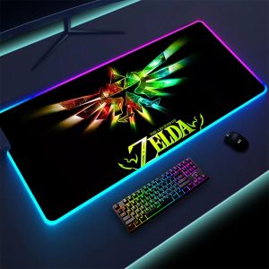 Pedler Anime Zeldas Legends Mouse Pad ile RGB Dizüstü Bilgisayar Mat Masası Halı Pc Oyun Aksesuarları Klavye Bilgisayar Masa Masa Dirkesi Mousepad