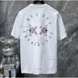 2024 Mens Classic T Shirt Kalp Moda Ch Yüksek Kaliteli Marka Mektubu Sanskrit Çapraz Desen Kazak Tişörtler Tasarımcılar Krom Krom Üstler Pamuk Tshirts 728