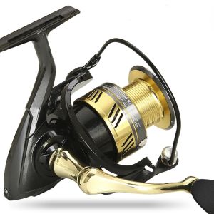 Carretilhas de pesca de metal completo roda linha de pesca vara de fundição isca mar roda longo elenco equipamentos de pesca verão