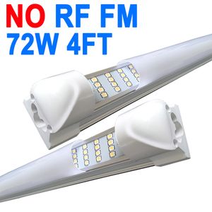 25 Pack LED T8 Shop Light 4FT 72W 6500K Daylight White Linkable LED Integrated Tube Lights with Milky Cover, LED Bar Lights for Garage,Workshops,Cabinet crestech