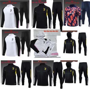 Juventus Tracksuit 2023 2024 Koszulki piłkarskie Pogba di Maria Vlahovic Chiesa 23 24 Juventus Training Suit Kit Kit Football Kit Mundur Sportswear AA
