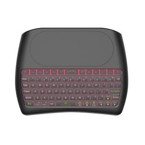 Клавички Bearlight D8 Pro I8 английский русский испанский 2,4 ГГц беспроводной мини -клавишные клавишные воздушные мыши с сенсорной панелью 7 цветная подсветка для Android TV Box