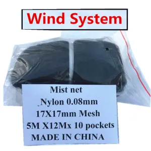 Obejmuje wysokiej jakości głębokie kieszenie nylon 5x8m/10m/12m/17m ptak mgła netto Ptak Sieć Ptak łapanie ptaków system wiatrowy siatkówki