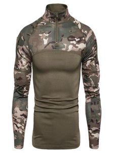 Men039S tshirts Men Tactical Military Shirt Outdoor Vandring Hunting Jogging Clothing Camouflage Combat Lång ärm tätt T8194944