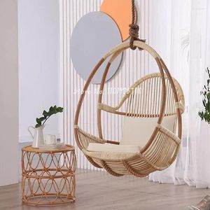 Camp Furniture Nordic Simple Real Rattan Balcony Hanging Basket Swing Net Red Handmade Homestay Cradle Patio Chair