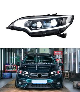 LED-huvudljus för Honda Jazz Fit Dayime Running Headlight 2014-2019 DRL Turn Signal High Beam Projector Lens