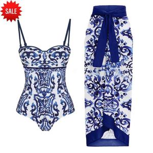 Swim wear 2024 Vintage Women Swimwear One Piece Swimsuit Set Luxury Tankini Sexy Beach Wear Floral Printed Bathing Suit bikini tankini 240229