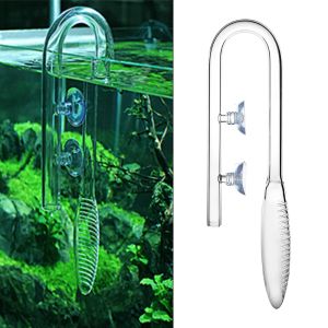 Peças Filtros de tubulação de lírio de entrada de água para tanque de peixes de aquário 13mm / 17mm vidro transparente com ventosas para fácil ajuste de localização