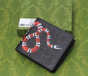 Women Men Animal Designer Short Wallet Leather Black snake G wallets Luxury Purse Card Holders With Gift Box Top Quality