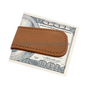 Money Clips Pu Leather Magnetic Clip Mtifunctional Portable Visit Card Holder Slim Unisex Passport er Mini Retro Pocket Wallet Drop Otfdo