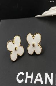 C Märke Luxur Rose Flower Designer Earrings Stud 18K Gold White Elegant Womens Earring Earing Ear Rings smycken Gift4766072