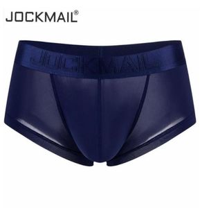 7colors Jockmail Ultrathin Ice Sexy Underwear Men Boxers Solid Convex Mens UnderPants短いパンティースリップHomme Cueca Gay Male Box8211408