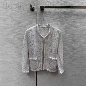 Women's Jackets designer Celebrity style knitted sweater for women in spring/summer 2024, new Xiaoxiangfeng Heavy Industry sequin cardigan D8CZ