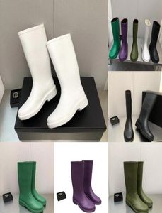 المصممين Black Rain Boots Rev Rubber PVC C Logo Rainboots Rain Prost Watch Tope Foot Soft and Slim Water Shoes5794980