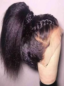 Glueless full spets mänskliga hår peruker remy kinky rak spets front peruk 360 spets front peruk mänskligt hår före plockat mänskligt hår peruker s07021442