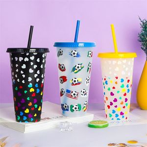 24オンス/710ml PPプラスチックストロータンブラーハロウィーンクリスマスカラーカップシングルレイヤープラスチックオツジリオンカップシーT9I002654