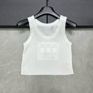 Summer Women's Printed T-shirt Sticked Halter Vest randig stickad kort ärm Vest Top for Women