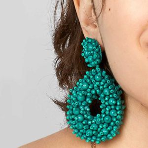 2024 Best selling Bohemian Earrings rice beads earrings exaggerated woven erp67