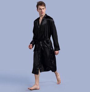 Mens Pure Color Sleepwear Robe Thin Improved Cardigan Underwear Loose Long Longsleved Spring and Evening Clows Men Sleepwears 4088189