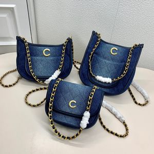 2024 JENIM BAG Designer torba na ramię jeansowy portfel Crossbody Bag łańcucha 10a luksusowa torba siodłowa