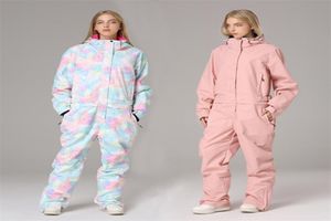 Vattentät skiddräkt huva snowboard jumpsuit sport kvinnlig snö overaller yttre Door kvinna snowsuit 2201069496730