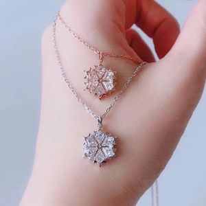 Luxury Brand Charm Snowflake Necklace Snowflake Earrings Designer Snowflake Pendant Necklace Earrings Jewelry Set 925 Sterling Silver Jewelry set High Version