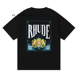 23ss Rhude Mens T shirt High quality Tess Designer Casual Fashion Short Sleeve Europe America Men Women Round neck Tshirts US Size S-XXL 26d4