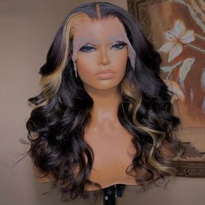 Destaque de 40 polegadas Destaque de cabelos humanos perucas brasileiras de onda corporal brasileira perucas dianteiras para mulheres HD peruca sintética transparente com bebê etia