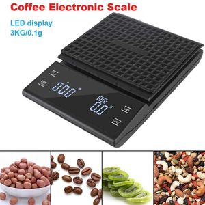 Body Weight Scales High precision 3KG/0.1g coffee kitchen weight scale g/oz/ml digital charging C-type electronic LED display screen automatic timer G240529