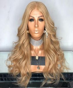 Brazylijska fala ciała 27 miodowa blondynka koronkowa przednia peruka 13x6 koronkowe przednie peruki ludzkie włosy wstępnie wysponane z dziecięcymi włosami3644200