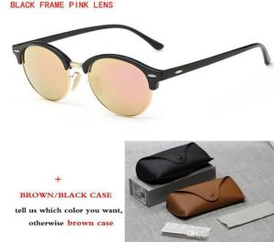 Mode runde Brille Frauen Marke Designer Sonnenbrille farbige Linsen Männer fahren Schutzbrillen mit Brown Box9025136