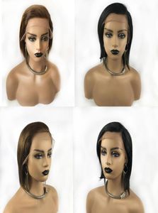 Qingdao Wigs Tillverkar hela 100 brasilianska mänskliga hår svart färg 6 tum bob wig14098955051924