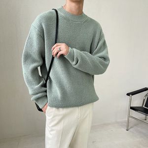 Pure Sweater Men's Autumn Winter O-Neck Pullovers Casual Base Knit Warm Sweaters