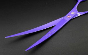 Toppkvalitet med läderfodral Purple Dragon 90quot Professional Hair Cutting Scissors Pet Hair Scissors Curved Scissors 62 timmar 99837426