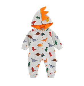 baby boys rompers kids long sleeve cartoon dinosaur jumpsuits Hooded infant girls 100 cotton romper boy clothing B023281405